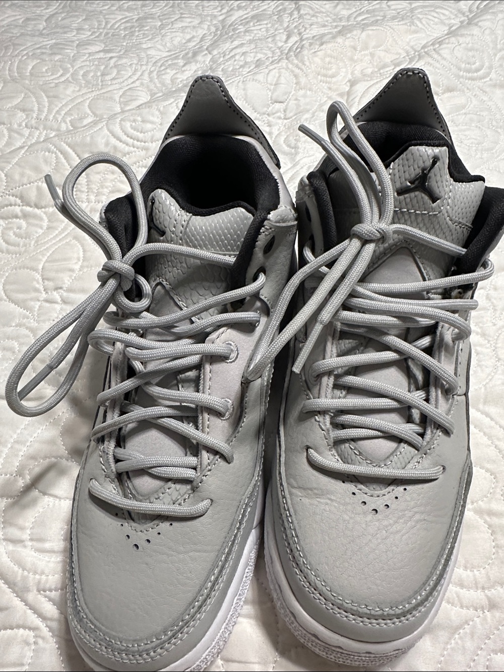 Jordan Kids Gray and Black Sneakers